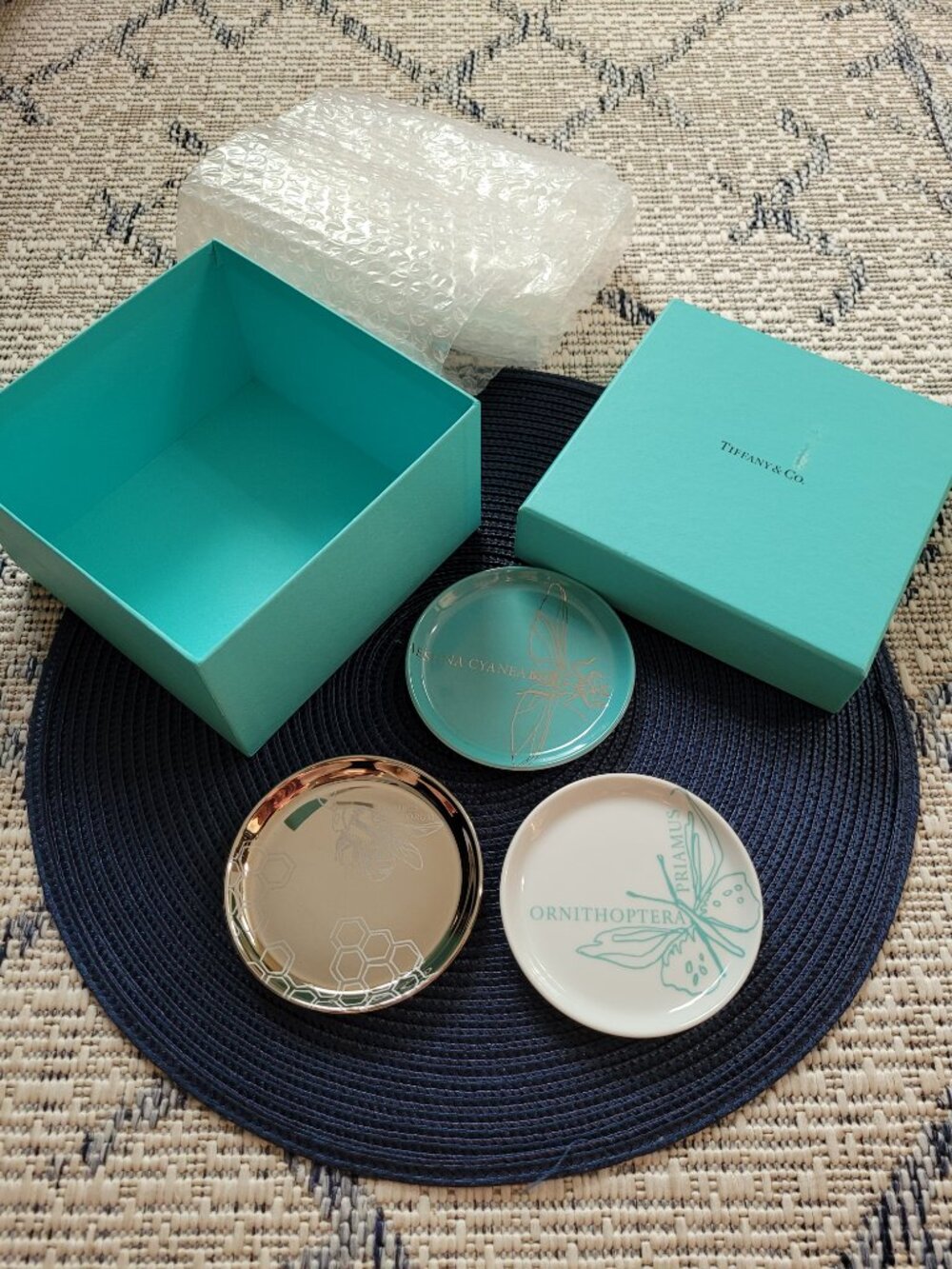 Tiffany & Co. 2021 Nature Dish Set Butterfly Bee Dragonfly Trinket Jewelry Tray